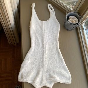 Fuzzy white romper